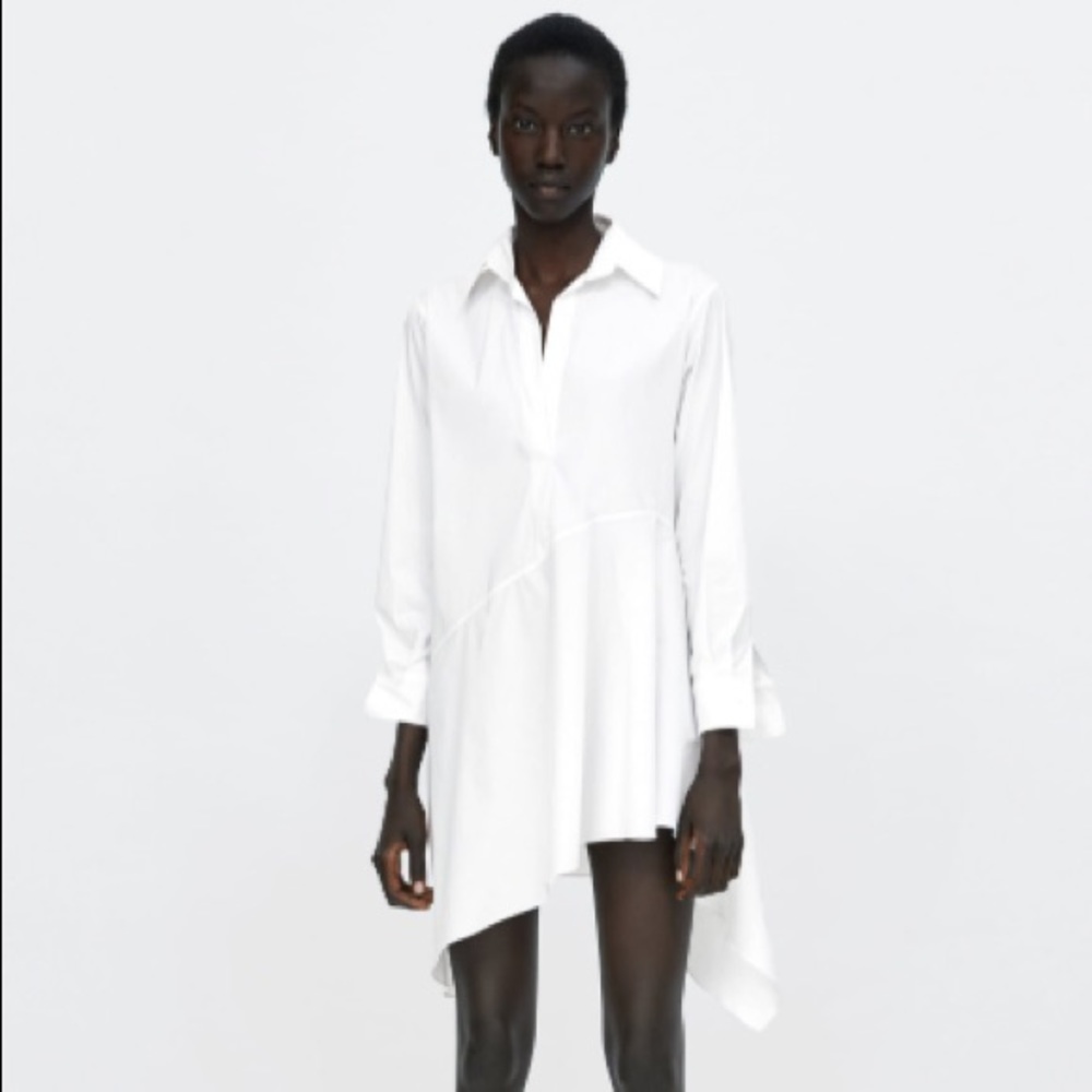 ZARA Asymmetrical Poplin Tunic